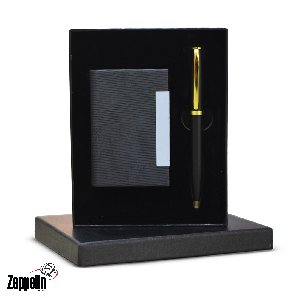 2 Psc Gift set 3 - Gray & Gold 2 PCS Gift set (Card Holder + Pen) - Grey & Gold - Image 1